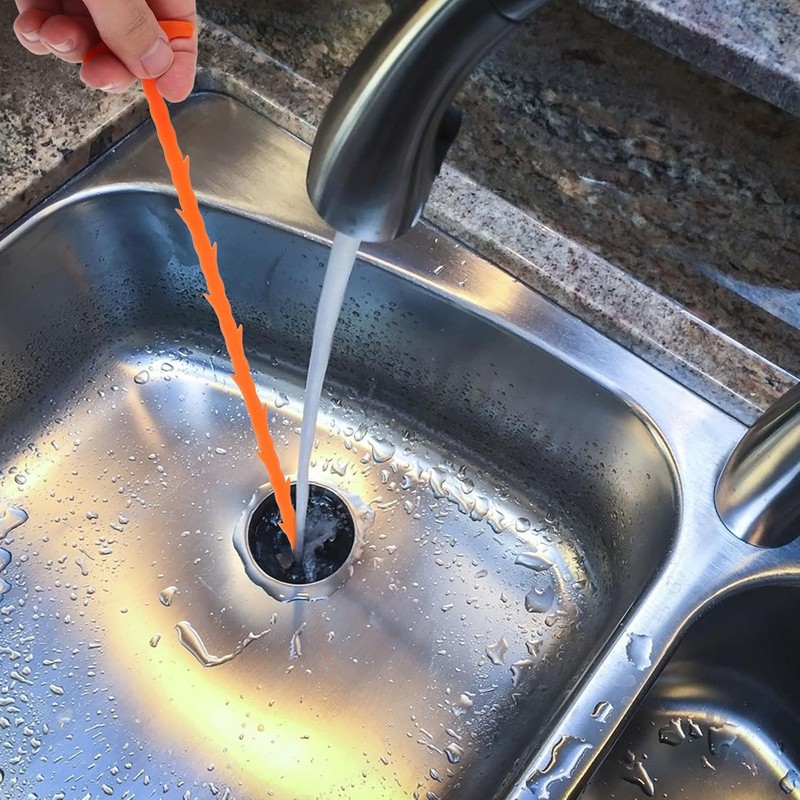 6 Piezas Serpiente para Desatascar Desagües Flexible de Plástico