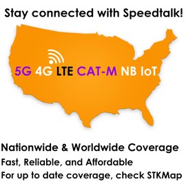 SpeedTalk Mobile $5Prepaid SIM Card for 5G 4G LTE GPS Trackers for Pet s, Kids, Senior, Vehicle OBD, IoT, Car Tracker Devices | 30 Days Wireless Service in The USA
