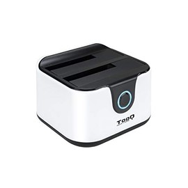Dual Bay SATA Docking Station for 2.5" and 3.5" Hard Drives USB 3.0 and USB 2.0 Host, Clone Offline Function - White