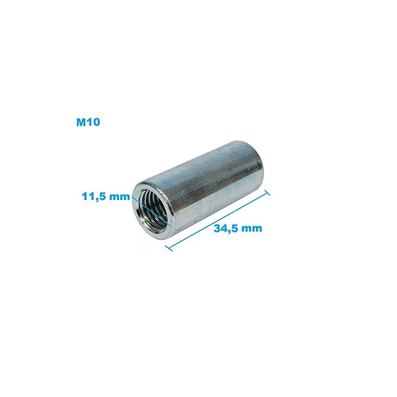 12 x Galvanised Steel Threaded Sleeves, Sturdy Thread Insert, Ideal