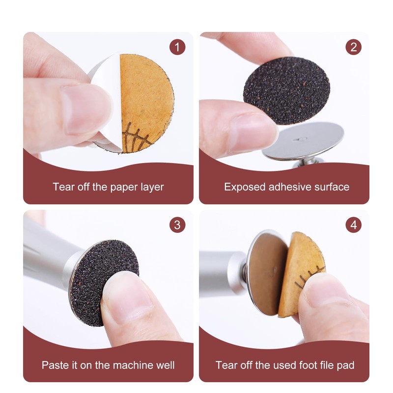 NMKL38 50PCS Replacement Sandpaper Discs Self-Adhesive 25mm with Stainless Steel