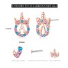 TRWWELL Cute Rose Gold Initial D Unicorn Hypoallergenic Stud Earrings