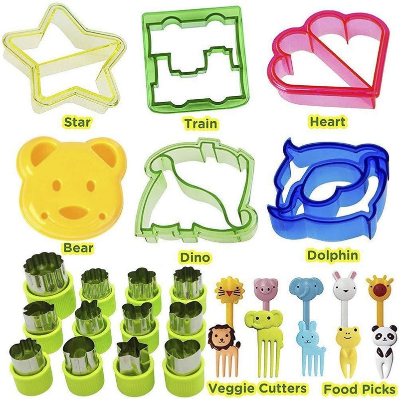 6PCS Sandwich Cutters 12PCS Cookie Vegetable Fruit Cutter Shapes Set