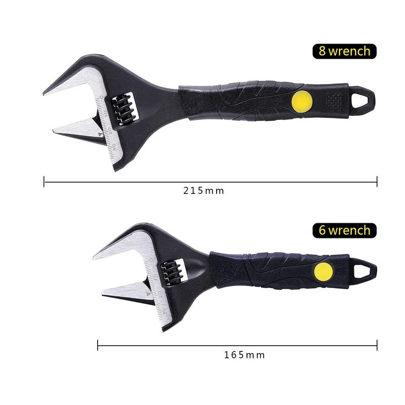 Zeguard Adjustable Spanner Set, Wide Jaw Opening Adjustable Wrench, Heavy-Duty