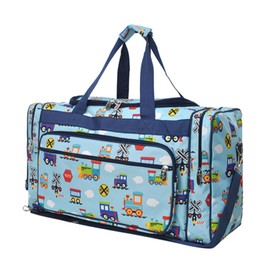 NGIL Canvas 23" inch Duffle Bag (Train Print-Navy)