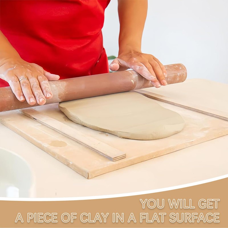 Belligern 10 Pack Pottery Rolling Pin Guides, 5 Sizes Wooden
