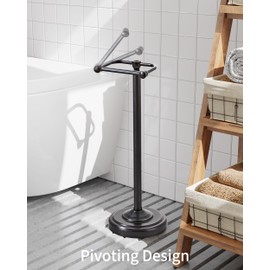WZKALY Toilet Paper Holder Stand, Oil Rubbed Bronze Toilet Paper Holder Free Standing, Post Pivoting Design & Stable Weighted Base SUS304 Stainless Steel for Bathroom（Mega Roll）