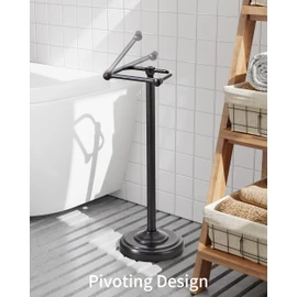 Toilet Paper Holder Stand, Oil Rubbed Bronze Toilet Paper Holder Free Standing, Post Pivoting Design & Stable Weighted Base SUS304 Stainless Steel for Bathroom（Mega Roll）