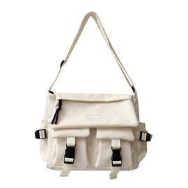 Lipano Cute Shoulder Messenger Bag, Casual Style,Fashion White Crossbody Polyester Bag,Classic Simple for Daily outings,for Teens,Men & Women