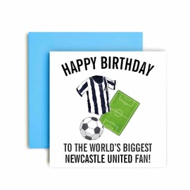 Huxters Football Cards for Newcastle United Fans – Happy Birthday Card for Dad, Husband, Grandad, Brother, Son – Men Birthday Card for him - Football Themed Illustrations 14.8cm (Newcastle United)