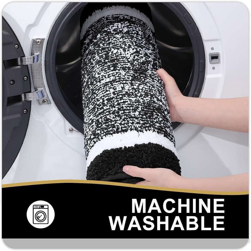 smiry Microfiber Non-Slip Bath Mats for Bathroom, Extra Soft Absorbent