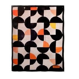 Cosatto Baby Blanket, Combed Cotton Knitted, New Baby Gift, Black/Pink/Orange, Debut, 90 x 70