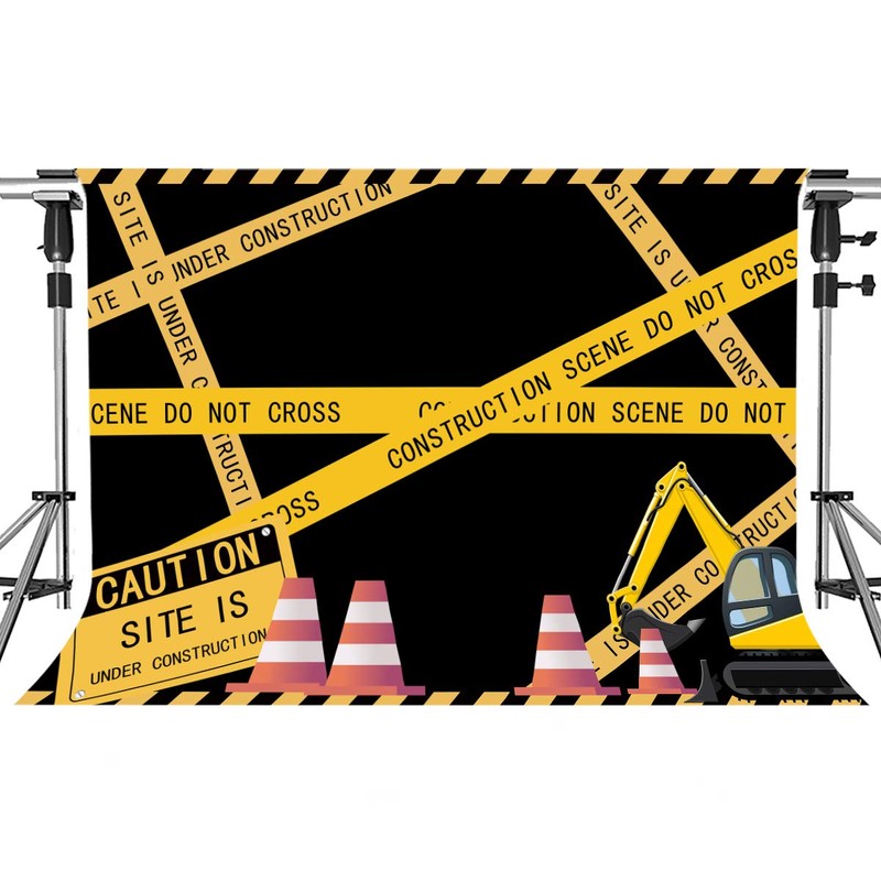 Construction Site Theme Backdrop for Construction Themed Birthday Party MEETSIOY