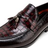 Men's Tassel Loafer, Classic Casual Dress Shoe, Wine Leather Tassel