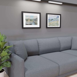 Frame Amo 18x24 Black Solid Wood Poster Frame, White Multi Mat for 16x20 and 12x18 Image, Tempered Glass Front, 1.5 inch Wide, 1 inch Thick, High-End, Heavy-Duty, Gallery Grade & Acid-Free