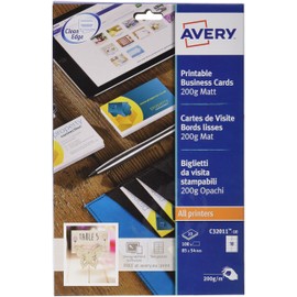 Avery C32011 10 Business Cards, (Laser, Inkjet or Multifunction Printer), 85 x 54 mm, 100 Cards per Pack, White