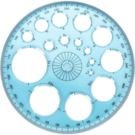 Circle Stencil Template Drawing Stencil Plastic Templates Measuring Round Hole Ruler Tool Multi Function Circle Stencils for Painting for Studying Designing Office, Blue