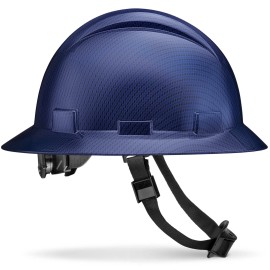 AcerPal 6 Points Beguiled Blue Graphite Design Full Brim Hard Hat w/ Fas-trac Suspension