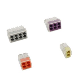 Wire Connectors Push-in 2/4/ 6/8 Port Push in Wire Connectors Quick Connect Electrical Conductor Combination Assortment Non-Twist Connector for Solid, Stranded Wire - 75PCS
