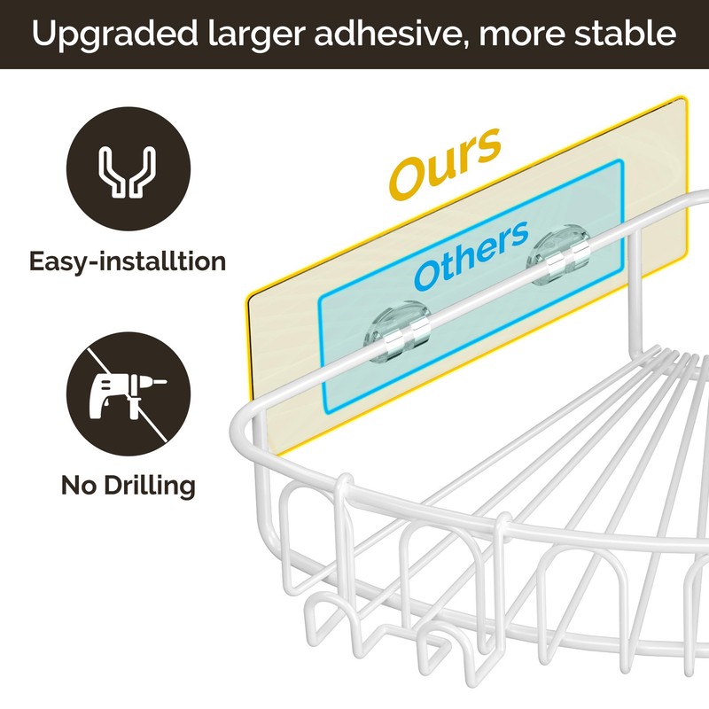 Orimade Corner Shower Caddy Stainless Steel with Hooks Wall Mounted