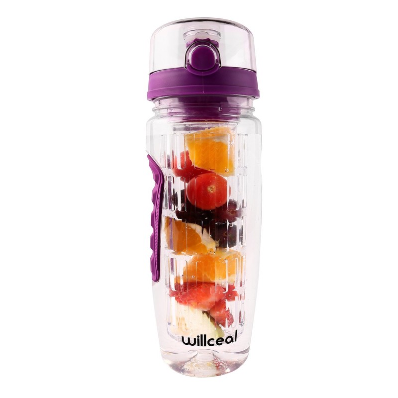 Fruit Infuser Water Bottle 32oz Willceal- Durable, Large - BPA