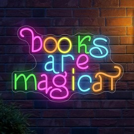Funny Books Are Magical Neon Sign, Teacher Reading Appreciation Neon, Cute Book Lover Neon Gifts, Suitable For Library Classroom Bedroom Library Study Room Hostel Backdrop Lights Wall Hanging Decor