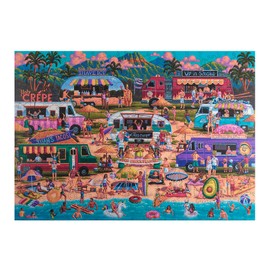 Buffalo Games - Hawaiian Food Truck Festival Wood Puzzle - Whimsy Cut Jigsaw Pieces - 500 Piece Jigsaw Puzzle
