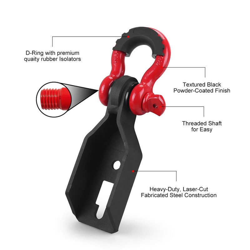 Dyno Racing Front Tow Hook Shackle Mount Kit Compatible with