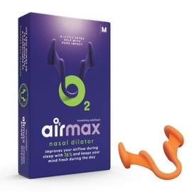 AIRMAX Nasal Dilator for Breathing - 76% More Airflow - Anti snoring Devices - Nostril Opener - Congestion Relief and snoring Solution - 1x Medium Orange