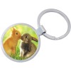 Bunnies Kissing Keychain - Includes 1.25 Inch Loop for Keys or Backpack