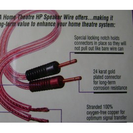 RCA Two 10' FT 24K Gold Pins 16 GA 1-Pair Oxygen Free Pure Copper High Performance 16 Gauge Home Theater Cables - RCAH10SP