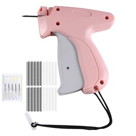 Stitchy Gun for Clothes - Handheld Stitch Gun Quick Clothing Fixer - Mini Stitch Tagging Gun - Includes 5 Needle, 1000 Black Fasteners & 1000 White Fasteners (Pink)