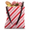 Peppermint Candy Cane Stripes Pattern (red/white) Tote Bag