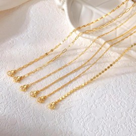 TEWIKY Waterproof Ankle 6PCS Bracelets Thiny Herringbone Box Paperclip Figaro Cuban Link Anklet Set Dainty Jewelry for Women Cute Summer Beach Jewelry For Mother's Day Gift:_4pcs set-A