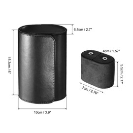 QUARKZMAN Leather Watches Travel Case Single Watch Roll Storage Box Organiser for Men Women Watches Storage Presentation 2 Compartments Black