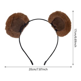 GWAWG 2PCS Headband Bear Ears Brown,Cute Care Movable Hairband Adult,Toddler Bear Costume,Soft Makeup Hair Band Fluffy Headband,Animal Ears Realistic Yellow Bear Ears for Washing Face Women