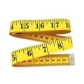 Cinta metrica corporal lateral, regla de medicion de doble escala para coser telas de sastre (3m, amarillo, 1)                                        