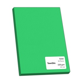 30 Pieces, 230gsm - A4 Green Card, Thick Cardstock Paper