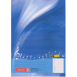 Brunnen 1046340 Sheet music (A4, 8 sheets, ruling 14, with extra pages), assorted colors