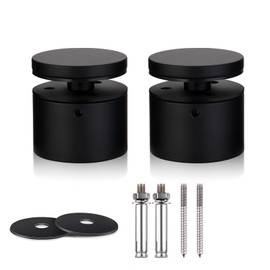 3TO Glass Railing Standoff - 2 Pack Marine Grade SS316 Innovative Glass Railing Standoffs for Balcony Stair Railing Matte Black Modern Design Railing Clamp