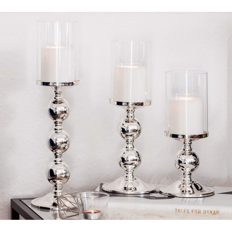 Edzard Candlestick Bamboo, height 10,6 in, silver plated, tarnish protected