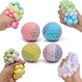 Dhjrefhhd 1Pcs Colored Soft Grape Mesh Pressure Balls Squeeze Change Color Balls Stress Relieve Sensory Squishy Balls Hand Exercise Bouncy Balls. (Yellow or Randomly Color)