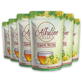 Linden Flower Tea, Tila Tea or Te De Tila -15 Unbleached/Chemical-Free Linden Tea Bags - (Pack of 6) - 100% Organic and Alkaline, Caffeine-Free, No GMO