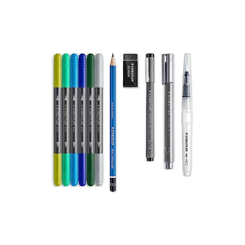 STAEDTLER 61 3001-2 - Juego de letras manuales y acuarelas