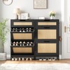 Jocoevol Rattan Shoe Cabinet Storage for Entryway with 2 Flip