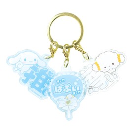Tees Factory Sanrio Crevice 3 Charm Key Chain Blue & White H3.8 x W5 D 0.3 cm SR-5541982BW