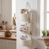 Wall Hanging Rope Baskets 3-Tier Boho Organizers (White & White,