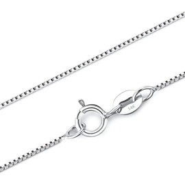 Nareteri 14K Yellow Gold Solid Box Chain Necklace for Women and Men Jewelry Gift with Lobster Clasp, 1.15mm, 22inch