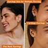 Roheafer 316L Edelstahl Flatback Ohrstecker Hautfreundlich mit 14K Gold Piercing-Stacks