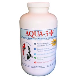 AQUA-5 PLUS+ The New Generation of Lactic Acid Bacteria + Probiotics + Vitamins Koi Pond Bacteria 336 g to 672 g (672 g (24 oz.) Jumbo)